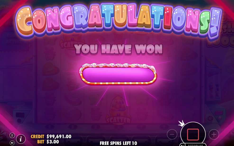 Opening screen of a Free Spins round